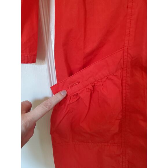 BB Dakota Lightweight Orange-Red Cotton Belted Pockets Jacket Dress, Size Large - Picture 9 of 15